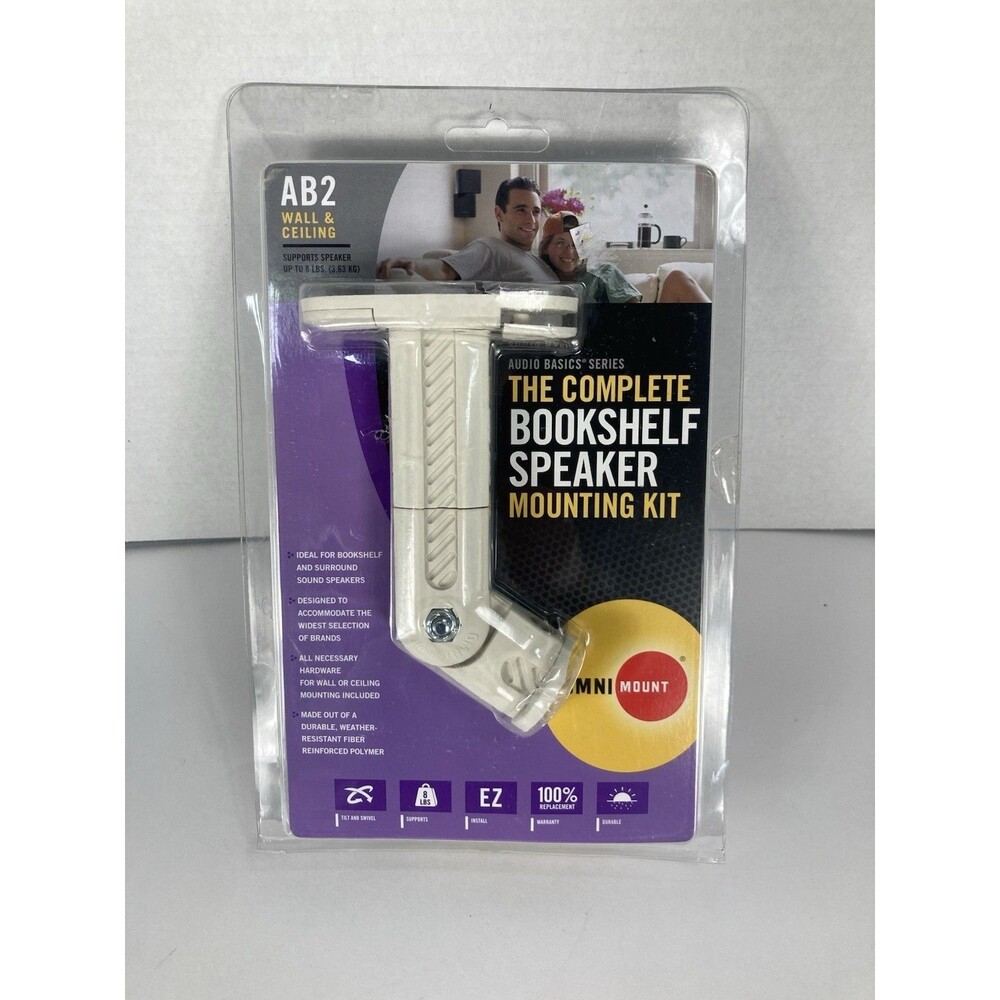 Bookshelf Speaker Mounting Kit - OmniMount AB2-W Audio Basics - Cream